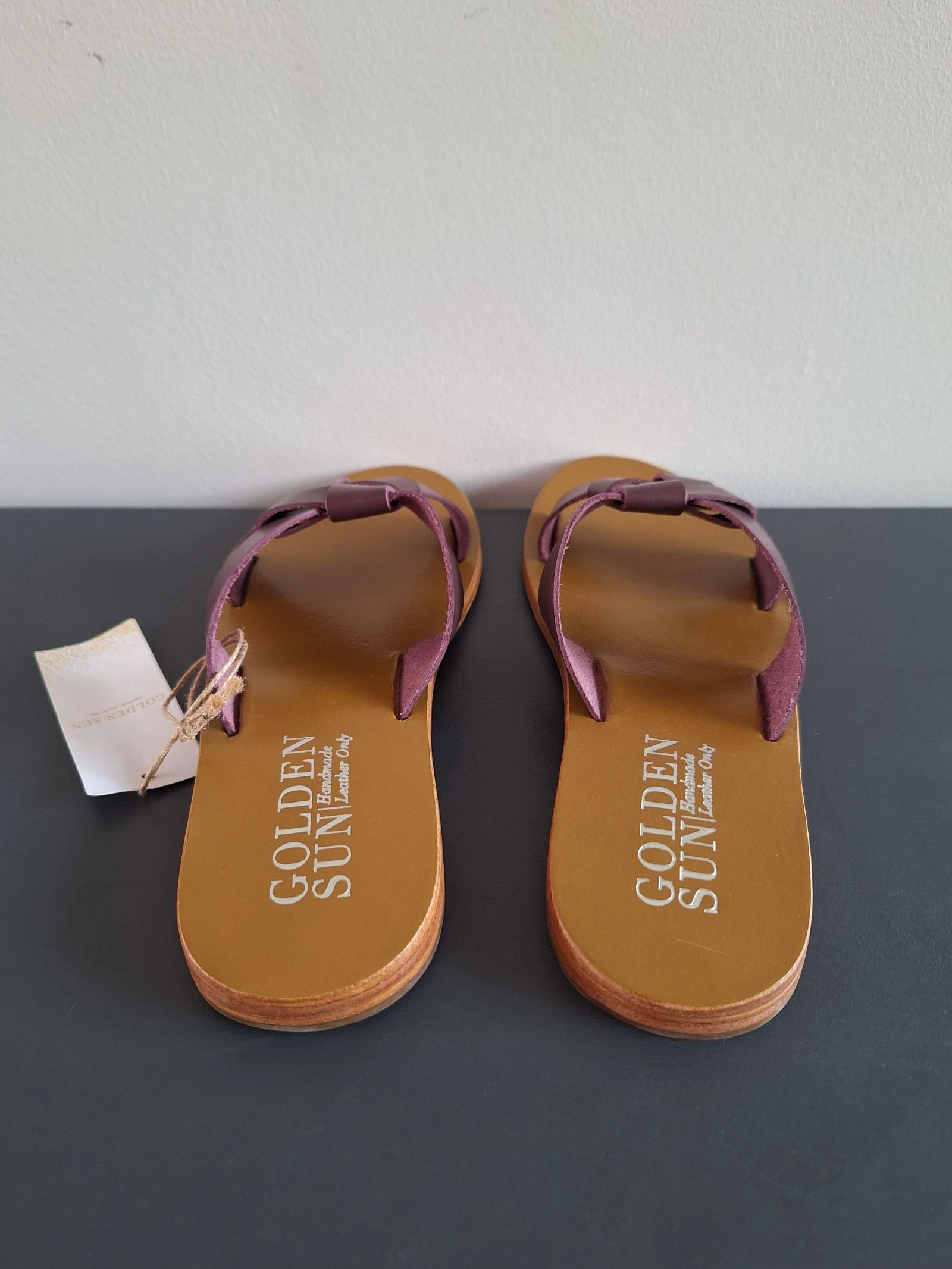 Golden Sun burgundy paarse leren slippers 38 – photo 6